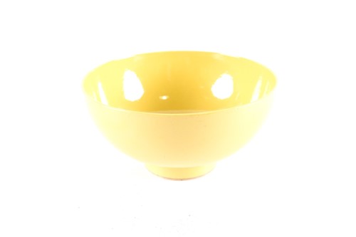 Lot 13 - A Chinese porcelain yellow ground circular...