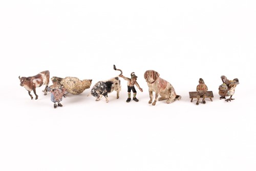 Lot 416 - An Austrian cold painted bronze of a seated...