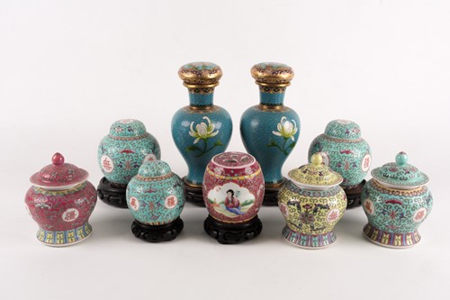 Lot 41 - A group of Chinese ten thousand blessings jars...