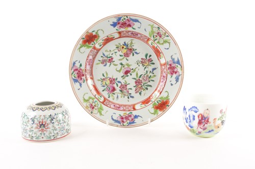 Lot 150 - A Chinese Famille rose porcelain circular...