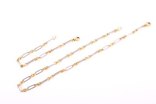 Lot 119 - A bi-coloured 18ct gold and platinum necklace...