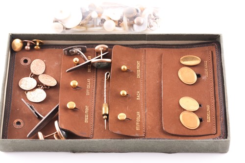 Lot 83 - A pair of 9ct rose gold cufflinks, foliate...