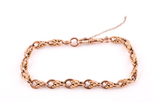 Lot 313 - A 9ct yellow gold bracelet, converted from an...