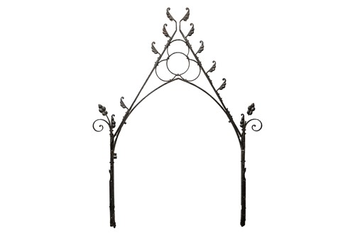 Lot 129 - A Victorian wrought iron, reformed gothic arch,...
