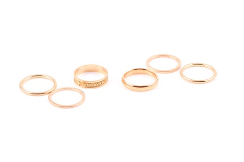 Lot 13 - A group of gold rings, including a set of four...