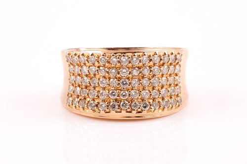 Lot 182 - An 18ct yellow gold and diamond ring by Iliana,...