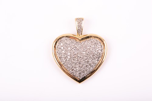 Lot 43 - A 9ct yellow gold and diamond pendant,...