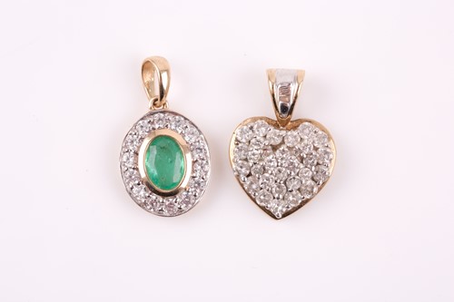 Lot 31 - A 9ct yellow gold and diamond heart-shaped...