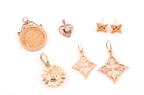 Lot 11 - A half sovereign pendant, the coin dated 1982,...