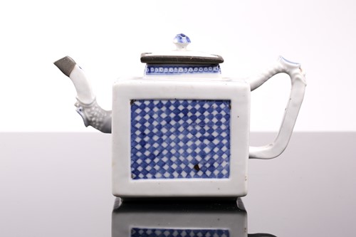 Lot 131 - A Chinese porcelain blue & white square teapot,...