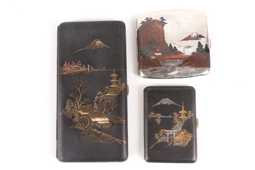 Lot 104 - A Japanese sterling silver cigarette case,...