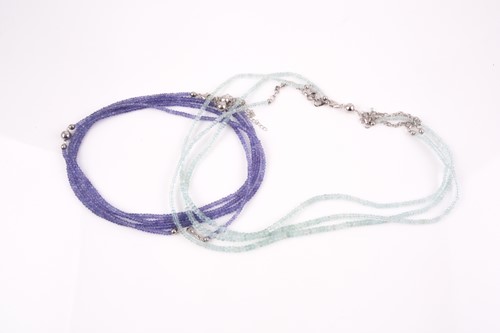 Lot 106 - An unusual tanzanite beaded necklace,...