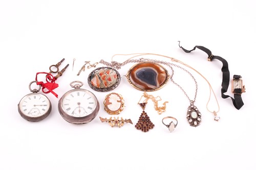 Lot 295 - A late Victorian silver cased pocket watch;...
