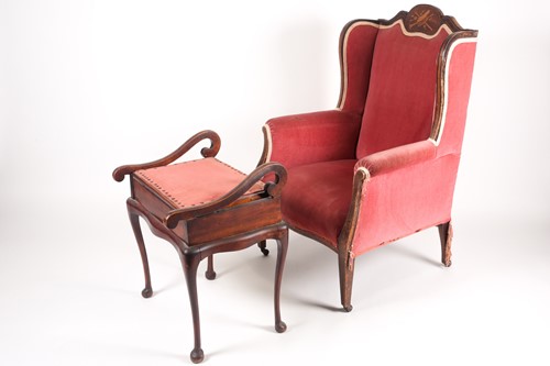 Lot 165 - An Edwardian mahogany inlaid armchair,...