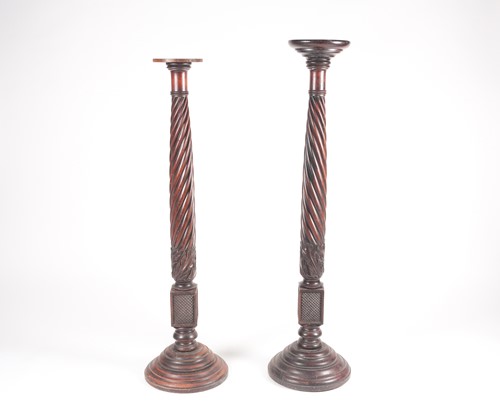 Lot 87 - A George IV carved and turned bedpost torchere...
