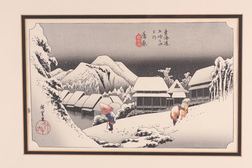 Lot 107 - Ando Hiroshige (1797 - 1858), 'Evening Snow -...