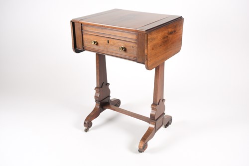 Lot 189 - A Regency figured rosewood two flap compendium...