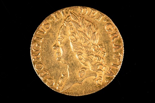 Lot 316 - British coins, George II, Guinea, 1750, old...
