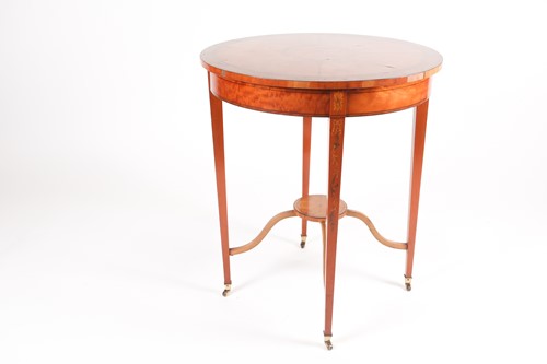 Lot 200 - A George III style marquetry inlaid satinwood...