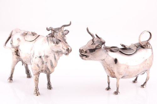 Lot 451 - A 19th century Dutch silver cow creamer, with...