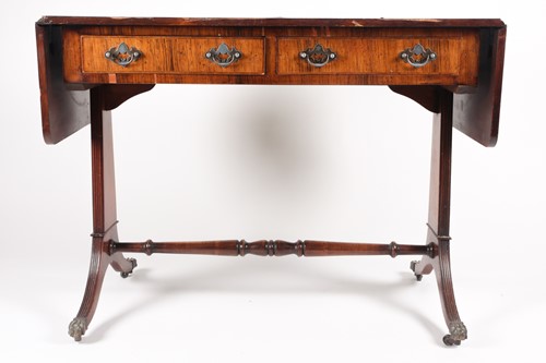 Lot 210 - A George III style figured rosewood two flap...