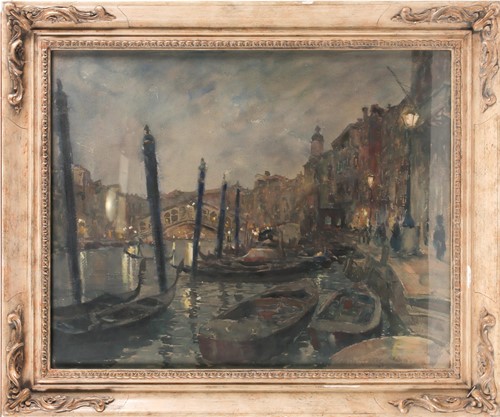 Lot 58 - 20th century school, a Venetian scene at night,...