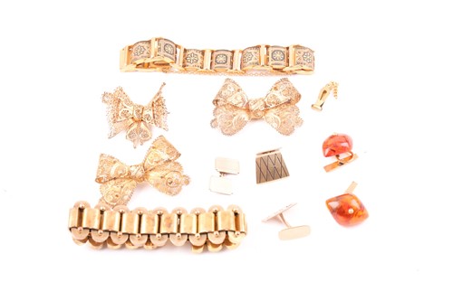 Lot 234 - A Victorian gilt metal bracelet, comprised of...