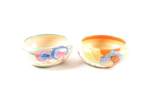 Lot 234 - Two Clarice Cliff pottery bowls, 'Windbells'...