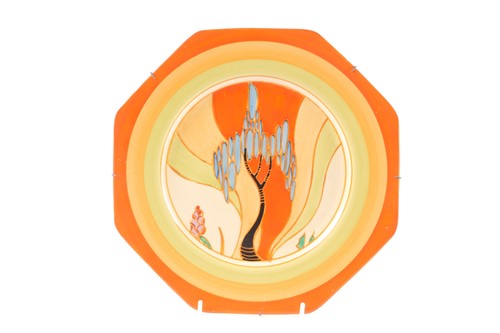 Lot 232 - A Clarice Cliff 'Windbells' pattern octagonal...