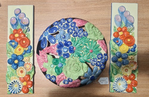 Lot 205 - A Clarice Cliff moulded and pierced circular...