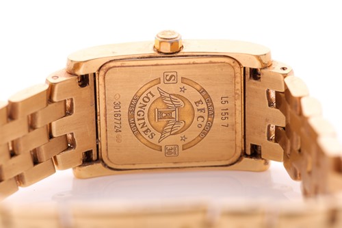 Lot 541 - A ladies 18ct yellow gold and diamond Longines...