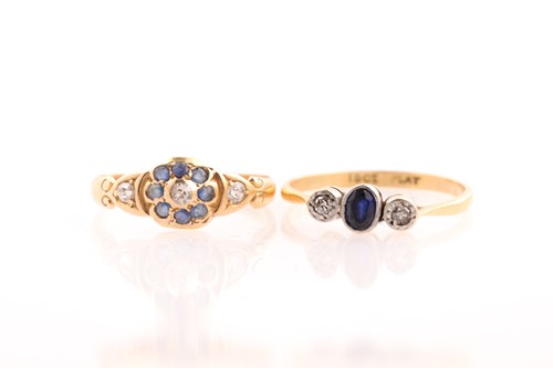 Lot 85 - A late Victorian sapphire and diamond cluster...
