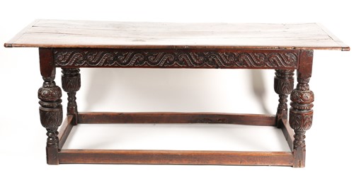 Lot 81 - A part early 17th-century oak refectory table....