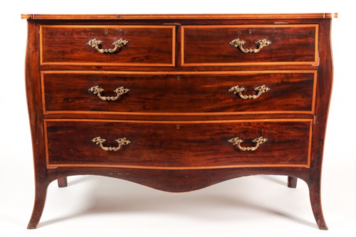 Lot 83 - A George III style serpentine satinwood banded...