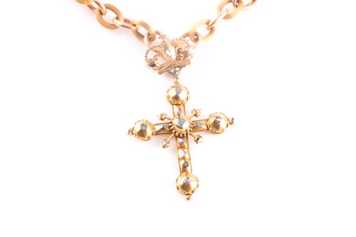 Lot 188 - A circa 18th century yellow metal and diamond...