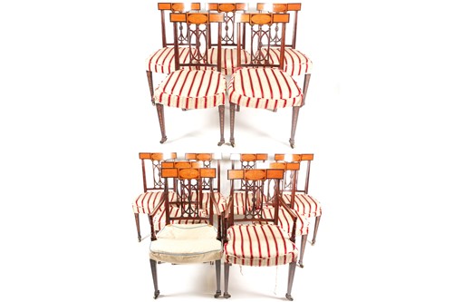 Lot 91 - A set of thirteen George III style mahogany...
