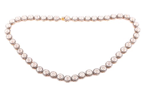 Lot 37 - An Indian silver gilt and diamond line...