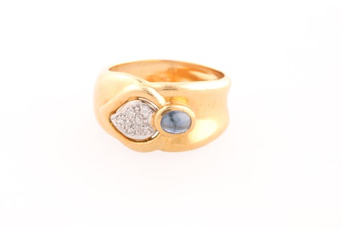 Lot 153 - An 18ct yellow gold, diamond, and sapphire...