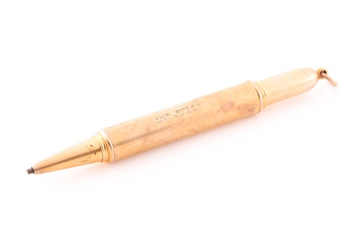 Lot 384A - A 9ct yellow gold cased pencil by Samson &...