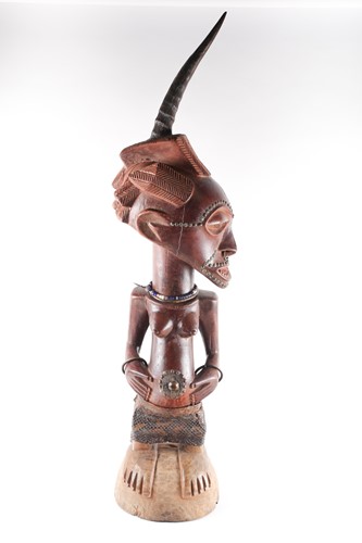 Lot 198 - A Songye maternity standing power figure,...