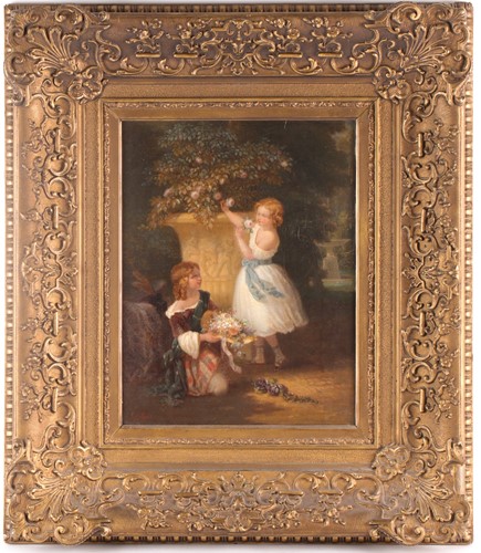 Lot 12 - A 19th-century continental school two young...