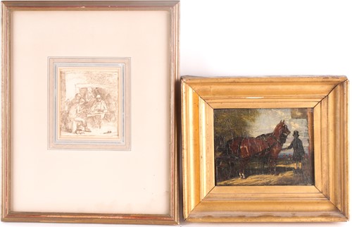 Lot 56 - Sir David Wilkie R.A.(1785-1841) figures...