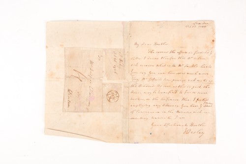 Lot 338 - John Wesley (1703-1791) ASL. A handwritten...