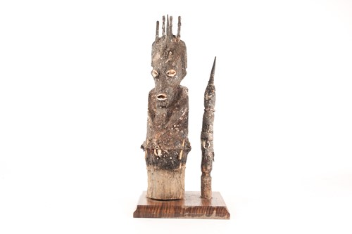 Lot 181 - A Bamana Bocio group, Mali, the larger figure...