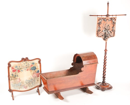 Lot 72 - A large 19th century pitch pine crib, on later...