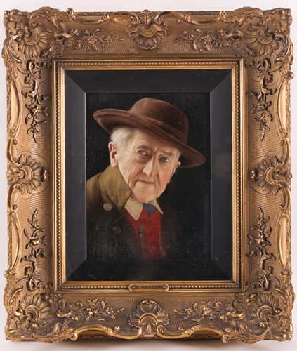 Lot 2 - Carl Heuser (1827-1892), a head and shoulders...