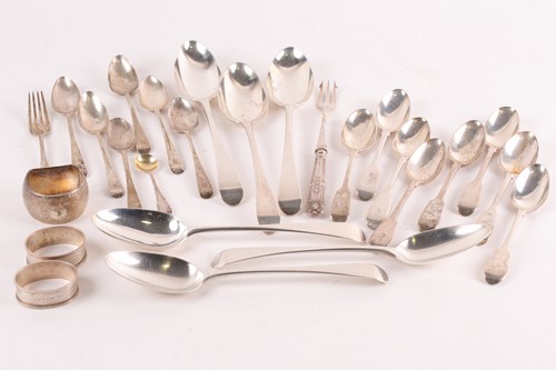 Lot 347 - A set of four 18th century silver "Old English"...