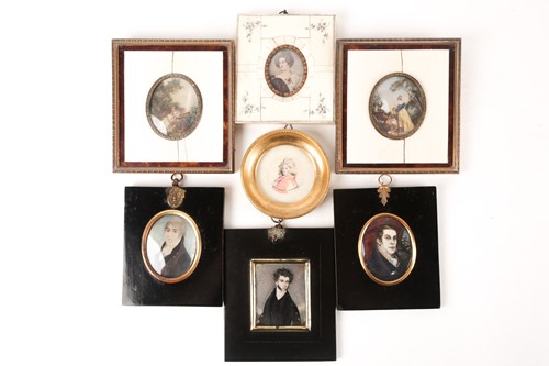 Lot 31 - Three 19th century portrait miniatures on...