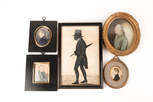 Lot 13 - A 19th century full length profile portrait...