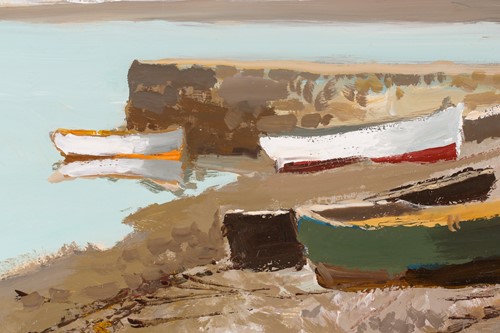Lot 10 - Donald McIntyre, RCA, (1925-2009), Jetty Boats,...
